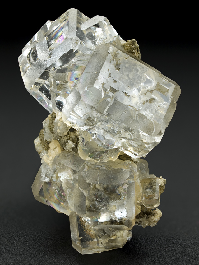 from Dalnegorsk Russia Unusual Quartz Cluster with Yellow and Red Phantoms in Terminations Black